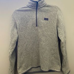 Womens Grey Patagonia Better Sweater-Quarter Zip